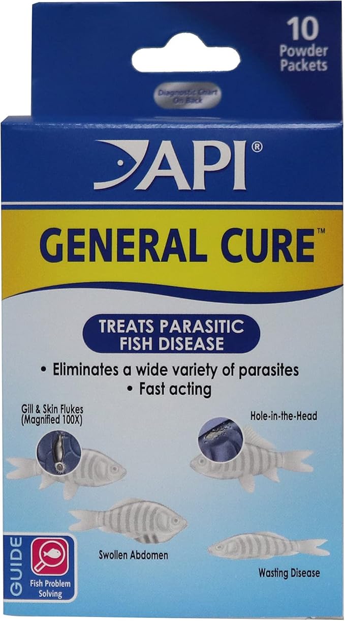 API GENERAL CURE Freshwater and Saltwater Fish Powder Medication 10-Count Box API