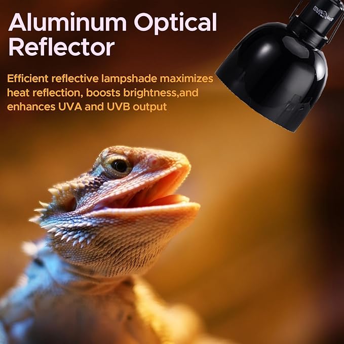 Reptile Light Fixture 2 Packs 5.5 Inch Deep Dome Lamp Cap,Optical Reflection Cover Reptile Enclosures ToxiRium