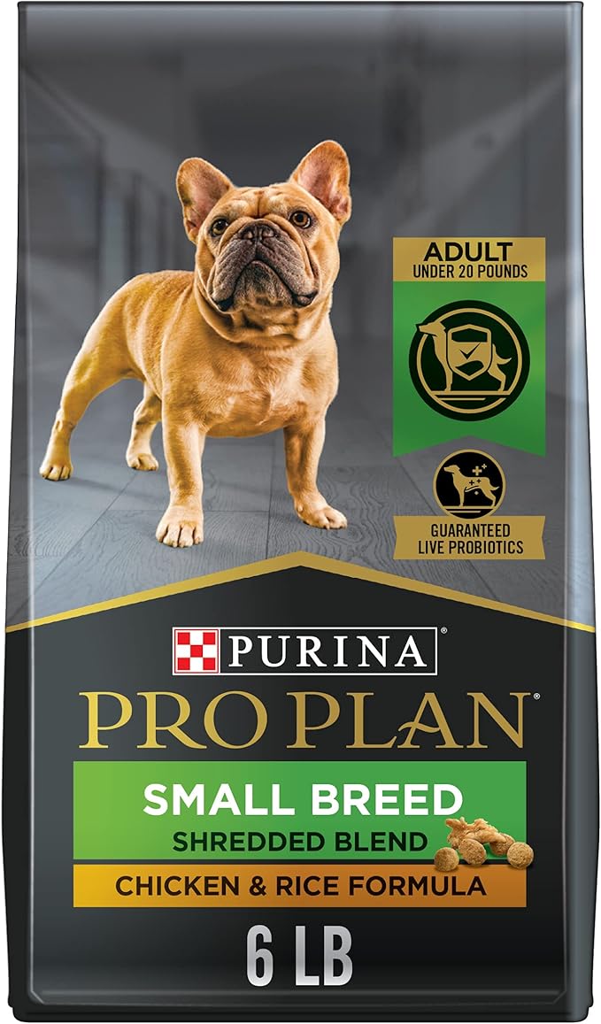 Purina Pro Plan Small Breed Dog Food With Probiotics for Dogs, Shredded Blend Chicken & Rice Formula - 6 lb. Bag - PAWPICO