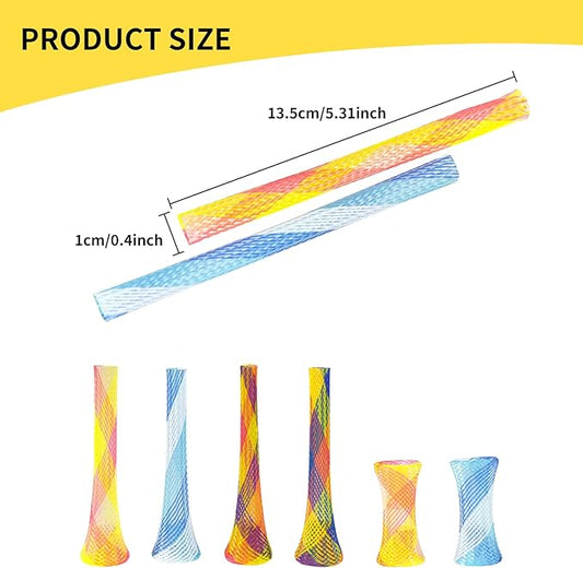 Andiker 10pcs Cat Tube Toy, 5.1inch Nylon Mesh Telescopic Folding Plastic Cat Spring Toy, Stylish Multi-Colored Cat Chew Toy, Interactive Cat Toys for Indoor Cats to Chase, Bite, and Pounce (10pcs) - PAWPICO