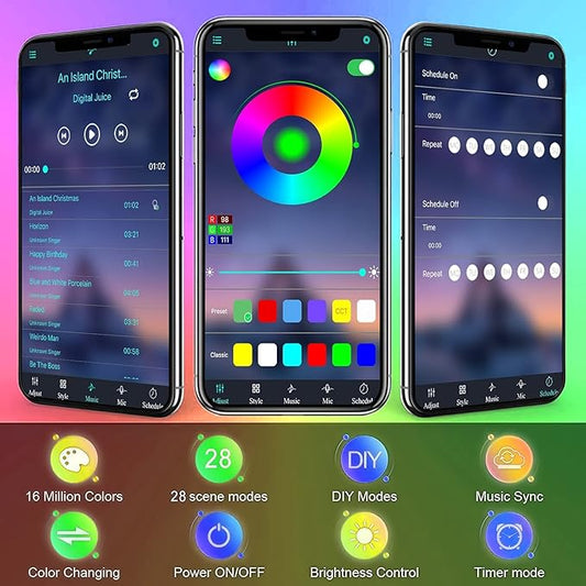 GreenSun Fish Tank Aquarium Light: Submersible Led Lamp - 22 Inch Waterproof Strip Spotlight with APP Control GreenSun