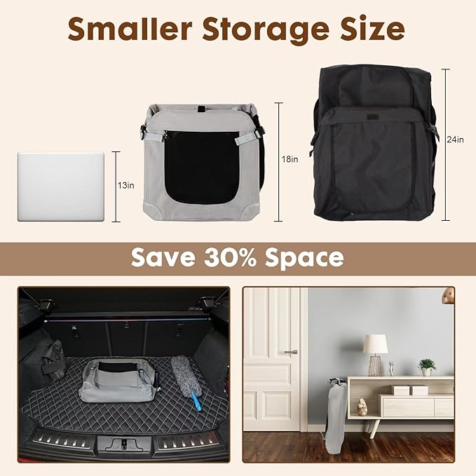 Extra Large Cat Carrier for 2 Cats, Portable Soft Sided Large Pet Carrier for Traveling, Indoor and Outdoor Uses, 24"×16"×16" - PAWPICO
