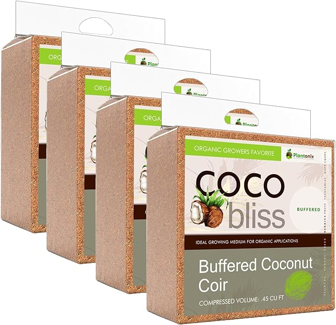 Buffered Coco Bliss (40lbs) - 100% Buffered Coco Coir - Organic Coco Coir for Plants, Garden Soil, & Potting Mixes - Coconut Fiber Substrate Mixes with Potting Soil for Indoor Plants & Outdoor Plants Plantonix