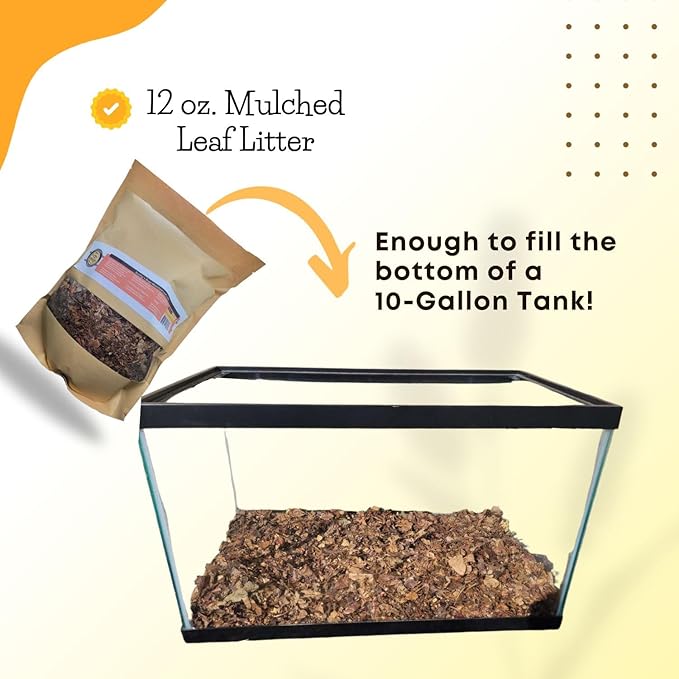 SCOTTY'S BUGS Mulched Leaf Litter for Reptiles, Isopods & Snails, Isopod Substrate, Terrarium Bedding, Organic Leaves from Natural Woodlands, 12-Ounce Pack SCOTTY%27S+BUGS