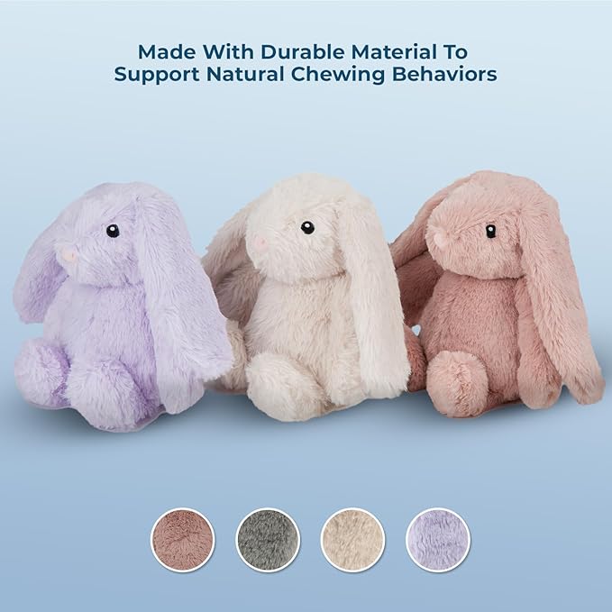 Best Pet Supplies Interactive Bunny Buddy Dog Toy with Crinkle and Squeaky Enrichment for Small and Medium Breed Puppies or Dogs, Cute and Plush - Bunny (Purple), Small - PAWPICO