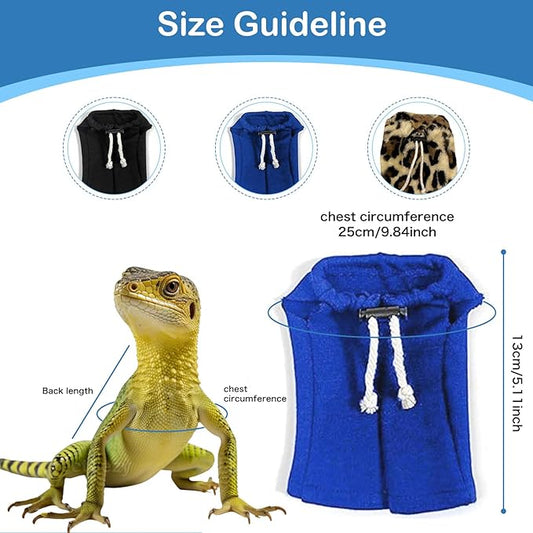 Lizard Clothes Bearded Dragon Hoodie Sweater Jacket Small Pet Costume Flannel Apparel for Reptiles Party Cosplay Props Chameleon Outfit Reptile Clothing Accessories HOKABLE