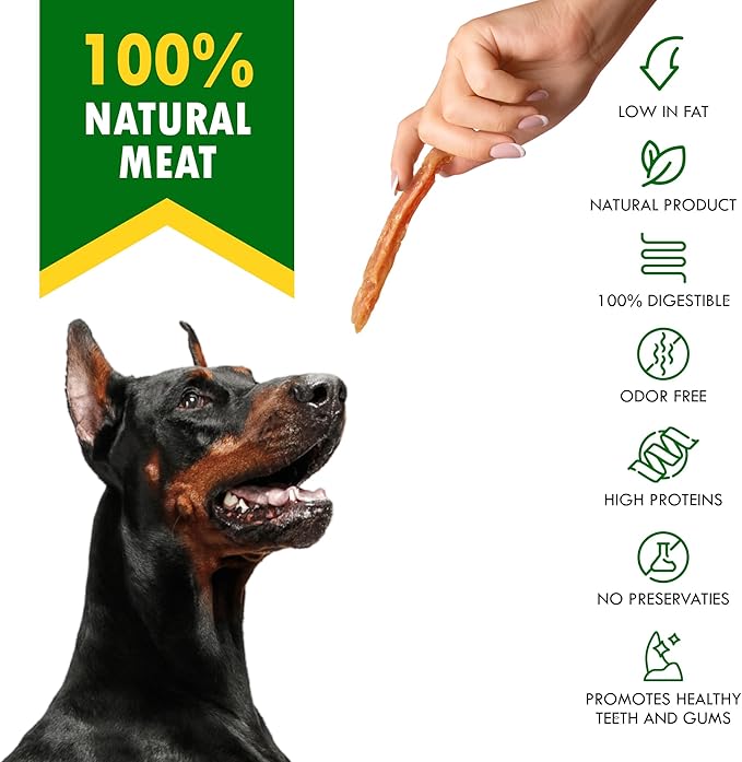 Beloved Pets Chicken Jerky Strips Dog Treats - Human Grade Meat Sticks - Natural Pet Dried Snacks Rawhide - Free - Long Lasting Chews for Large & Small Dogs - Best for Training & Healthy Teeth - PAWPICO