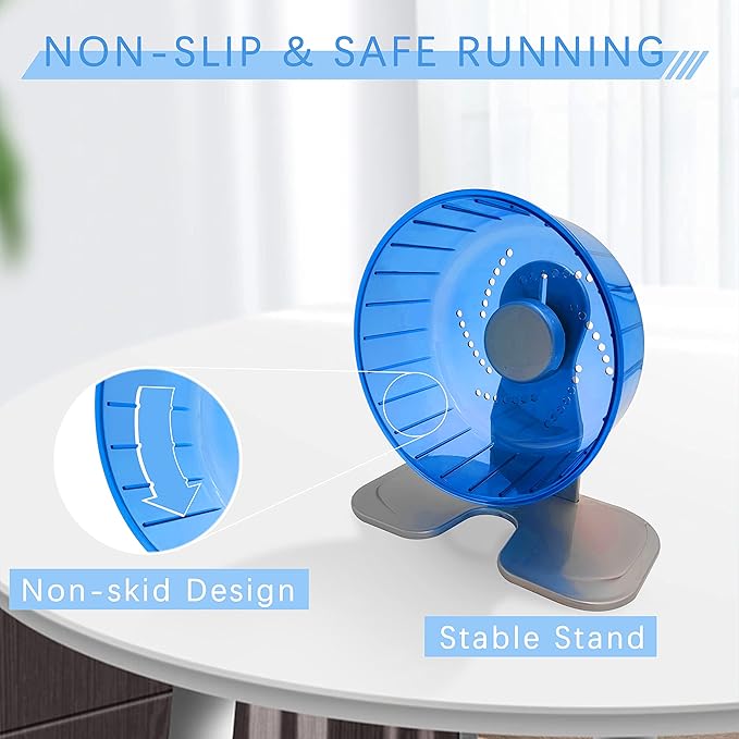 Petest Hamster Exercise Wheel, Silent Spinner Hamster Running Wheels, Diameter 8.3 inch, Blue Petest