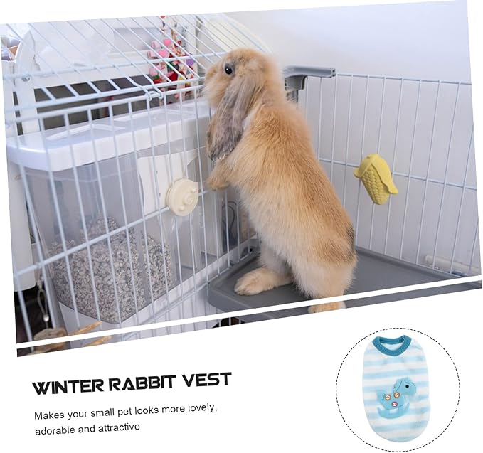 POPETPOP Winter Coat Vest Ferret Fleece Rabbit Clothes Rabbit Warm Vest Small Animal Sweater Rabbit Apparel Kitten Harness Kitten Clothes Pet Rabbit Coral Fleece Puppy Dog's Clothes POPETPOP