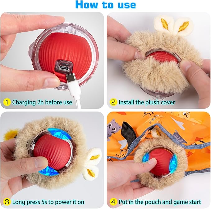 ZNZ Interactive Cat Toys for Indoor Cats, Motion Activate Cat Toy with Mat, Rechargeable Cat Hunting Toy, Hide and Seek Cat Toy for Kitten & Adult Cat - PAWPICO