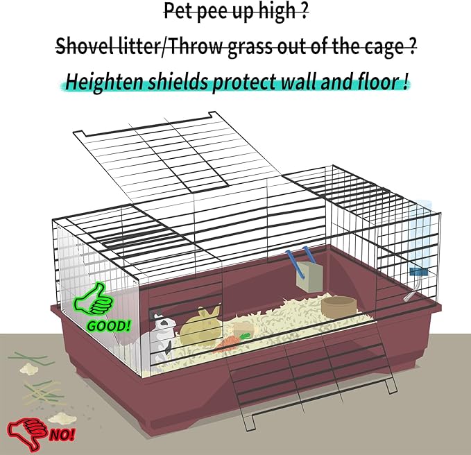 Oncpcare 24 Pack Pet Plastic Cage Liner Protection Rabbit Cage Urine Guard Clear Cage Edge Liner Guinea Pig Side Lining Small Animal Cage Accessories - Keep Litter in The Cage, 10'' x 8.2'' Oncpcare