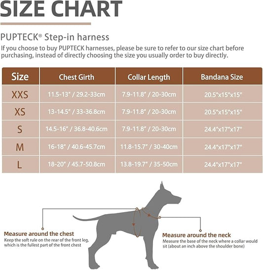 PUPTECK Adjustable Dog Harness Collar and Leash Set, Step in No Pull Pet Harness for Small Medium Dogs Puppy Cats Outdoor Walking, Soft Mesh Padded Reflective Vest Harnesses, Navy Blue Alpaca, S PUPTECK