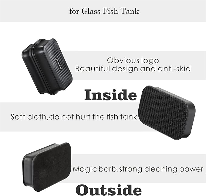 Carefree Fish Aquarium Small Magnetic Cleaner for Glass Fish Tank Magnet Brush Algae Scrapers Floating Bewatermyfriend