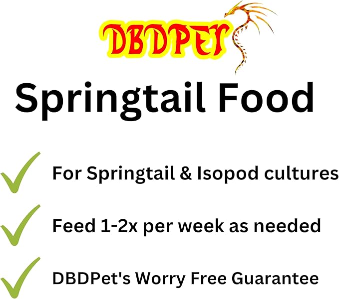 DBDPet Springtail Food (4oz Bottle) - Food for Springtail & Isopod Cultures - Explode Your Springtail Culture's Growth with Our Springtail Food DBDPet
