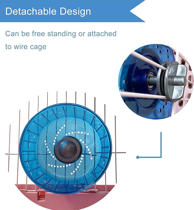 Petest Hamster Exercise Wheel, Silent Spinner Hamster Running Wheels, Diameter 6.7 inch, Blue Petest