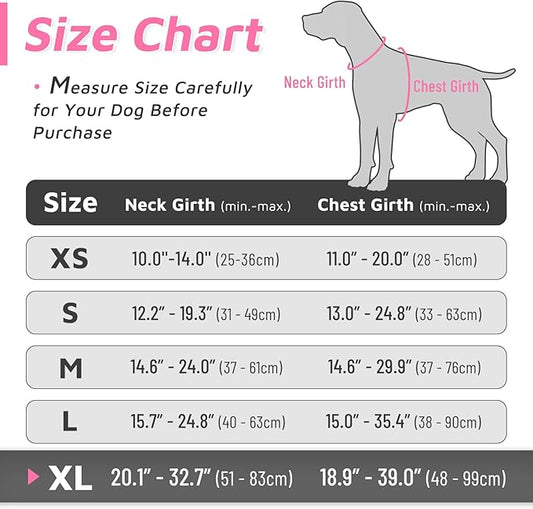 Eagloo Dog Harness Large Breed, No Pull Service Vest with Reflective Strips and Control Handle, Adjustable and Comfortable for Easy Walking, No Choke Pet Harness with 2 Metal Rings, Pink, XL GoExplorewithEagloo