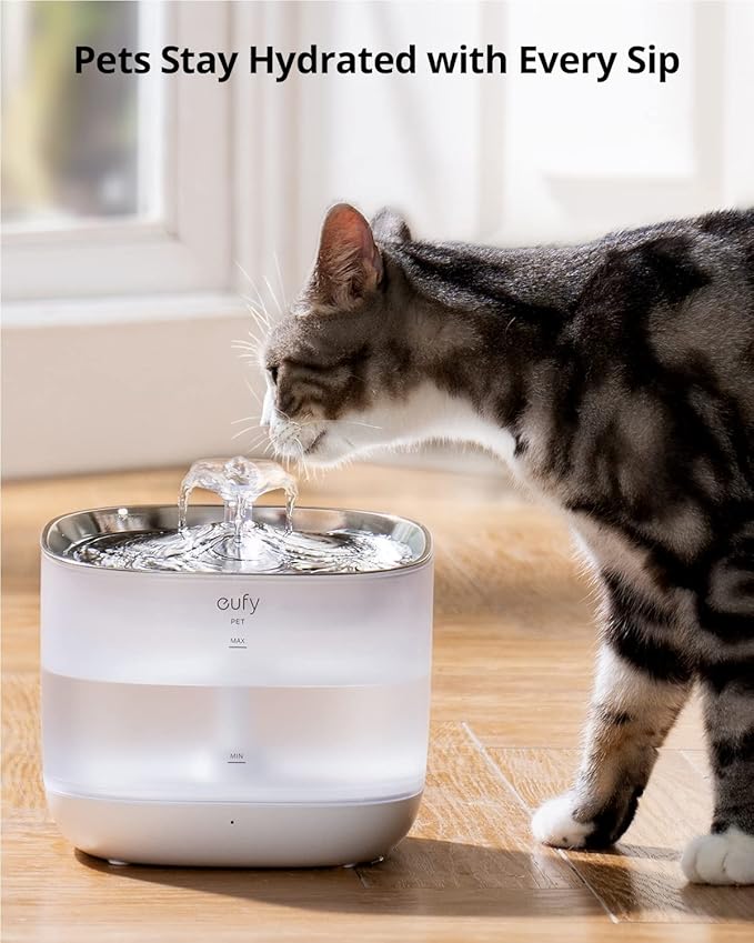 eufy Pet Water Fountain Filter Pack, 4 Official Filters for Pet Water Fountain The Stainless Steel Automatic Water Dispensers for Dogs and Cats, Triple Filtration System - PAWPICO