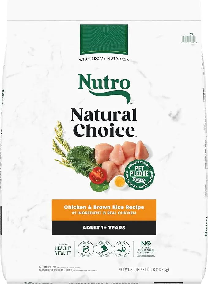 Nutro Natural Choice Adult Dry Dog Food, Chicken and Brown Rice Recipe 30 lbs. - PAWPICO