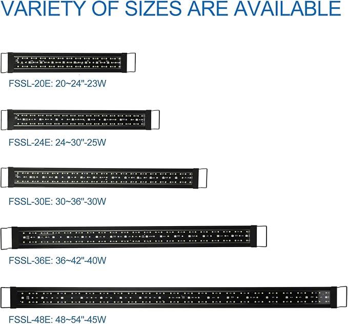 Aquarium LED Light 30"-38" Fish Tank Light with Timer, 24/7 Cycle, 5 Dimmable Brightness, Sunrise/Sunset Simulation Planted Light for 10/20/30/55 Gallon Freshwater Fish Tank OYOWATER