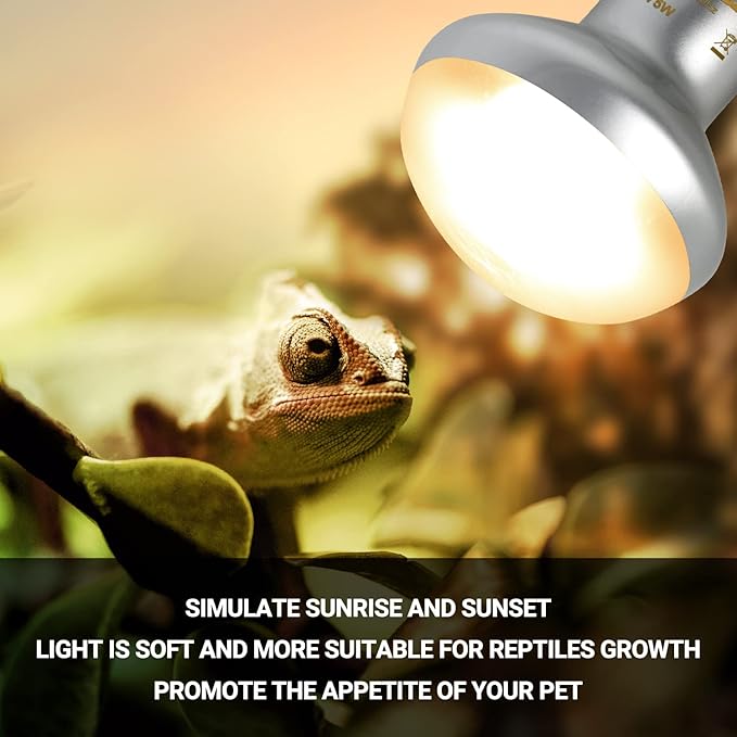 REPTIZOO 75W Reptile Heat Lamp Bulb, 2PCS Day & Night Basking Spot Light Combo Pack Includes Infrared Heat Lamp and UVA Daylight Heating Lamp Basking Light REPTIZOO