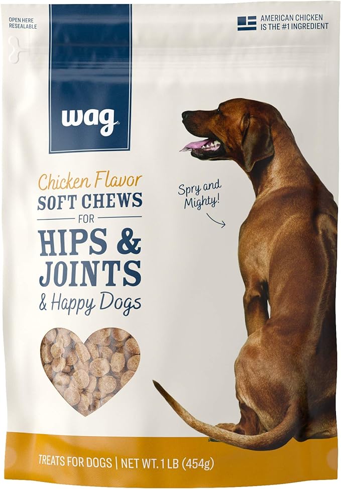 Amazon Brand – Wag Chicken Flavor Hip & Joint Training Treats for Dogs, 1 lb. Bag (16 oz) - PAWPICO