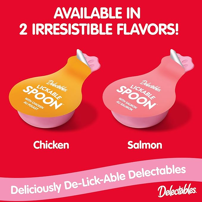 Hartz New Delectables Lickable Spoon Interactive Lickable Cat Treats for Quick & Easy Bonding, Salmon 32ct Hartz
