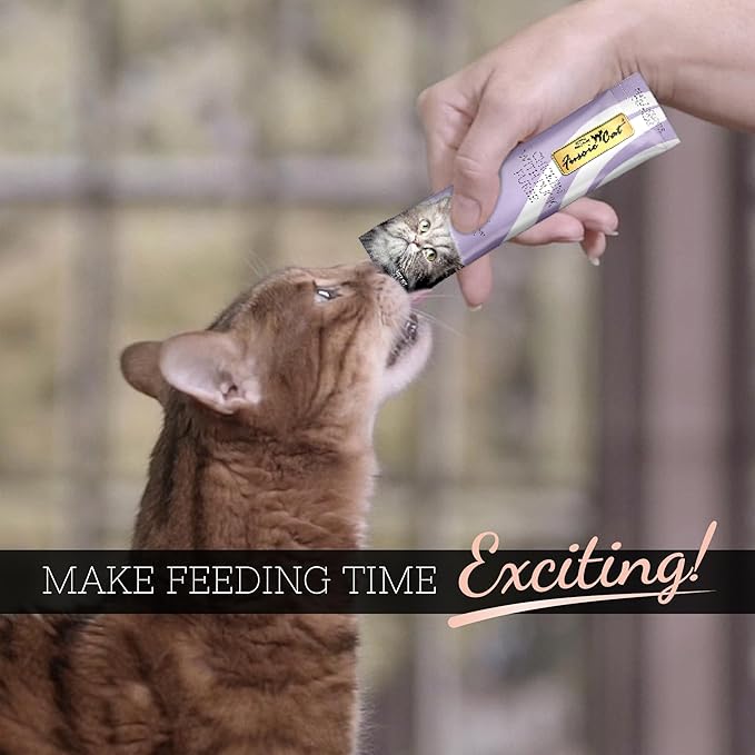 Fussie Cat Chicken with Duck Puree, lickable cat treats, 0.5oz pouch 4 Count (Pack of 1) - PAWPICO