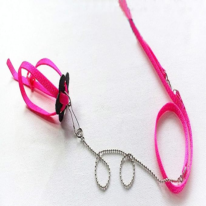 Adjustable Reptile Lizard Harness Leash,Turtle Lizard Pet Traction Belt Bearded Dragon Accessories Soft Small Pet Animal Harness Rope,1.2M (Pink) Sawyd