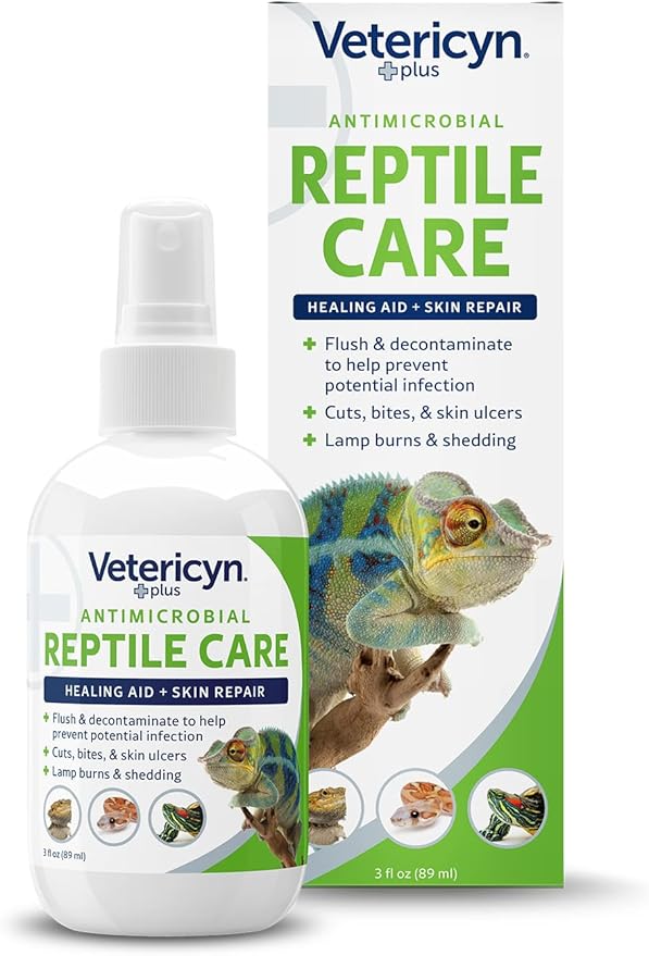 Vetericyn Plus Reptile Wound Care Spray | Reptile Skin Repair, Help Care for Reptile Wounds, Including Scale Rot, Lamp Burns, and Shedding. 3 Ounces Vetericyn