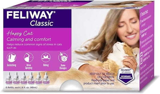 FELIWAY Classic Cat Calming Pheromone, 30 Day Refill - 6 Pack Feliway%C2%AE