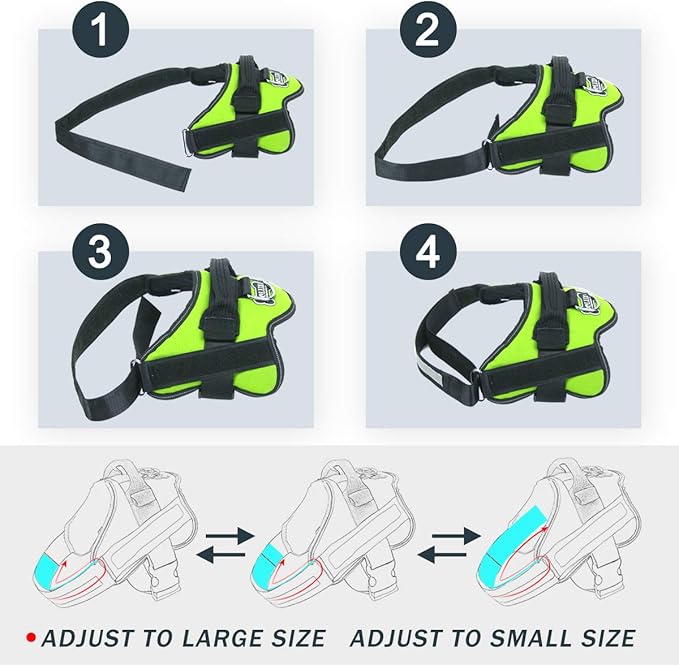 Bolux Dog Harness, No-Pull Reflective Dog Vest, Breathable Adjustable Pet Harness with Handle for Outdoor Walking - No More Pulling, Tugging or Choking (Green, XS) Bolux