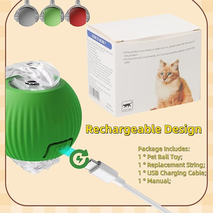 Interactive Dog Cat Toys Ball, Electric Rolling Ball Dog Toy, Automatic Moving Bouncing Toy Ball with Lights, Dog Toys to Keep Them Busy, Peppy Pet Ball for Bored Indoor Cats & Dogs (Grey) - PAWPICO