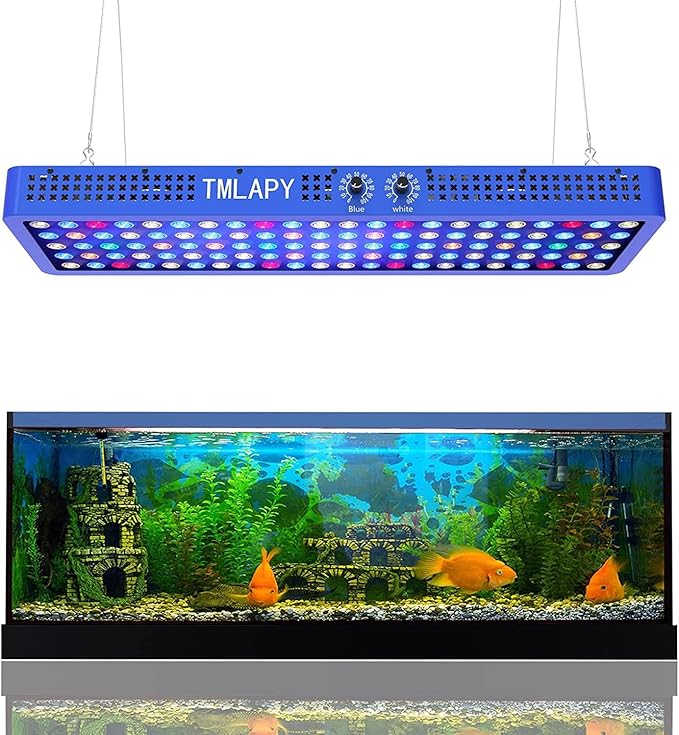 200W Led Aquarium Light for Fish Tank, Full Spectrum LED Fish Tank Lights, Reef Light for Coral with Adjustable Brightness, Multiple Lighting Modes for Freshwater and Saltwater Plant Coral Jellyfish TMLAPY