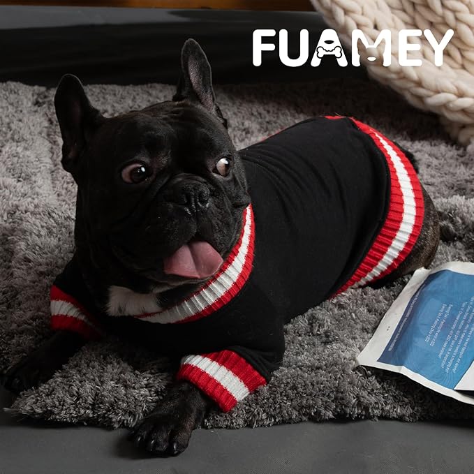 FUAMEY Dog Pullover Sweatshirt,Dog Winter Sweaters Warm Dog Clothes Dog Vest Thick Puppy Pullover Soft Pet Fleece Sweater Cute Doggie Boy Girl Outfit for Small Medium Dogs Black XL - PAWPICO