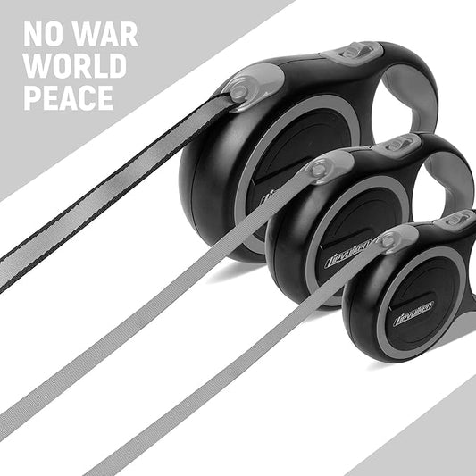 10 FT Retractable Dog Leash with No Tangle for Dog up to 33lbs, One-Handed Brake, with Non-Slip Handle, Strong Nylon Tape for Small and Medium Dogs LIEVUIKEN