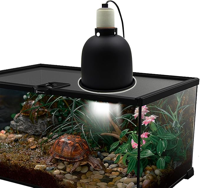 Reptile Heat Lamp, Reptile Light Fixture, 5.5 Inch Deep Dome with Adjustable Clamp PAWPICO
