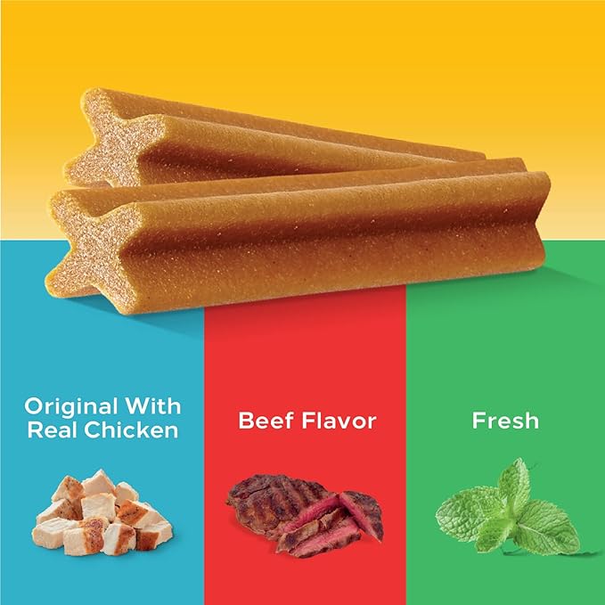 PEDIGREE DENTASTIX Large Dog Dental Care Treats Original, Beef & Fresh Variety Pack, 2.73 lb.Pack (51 Treats) - PAWPICO