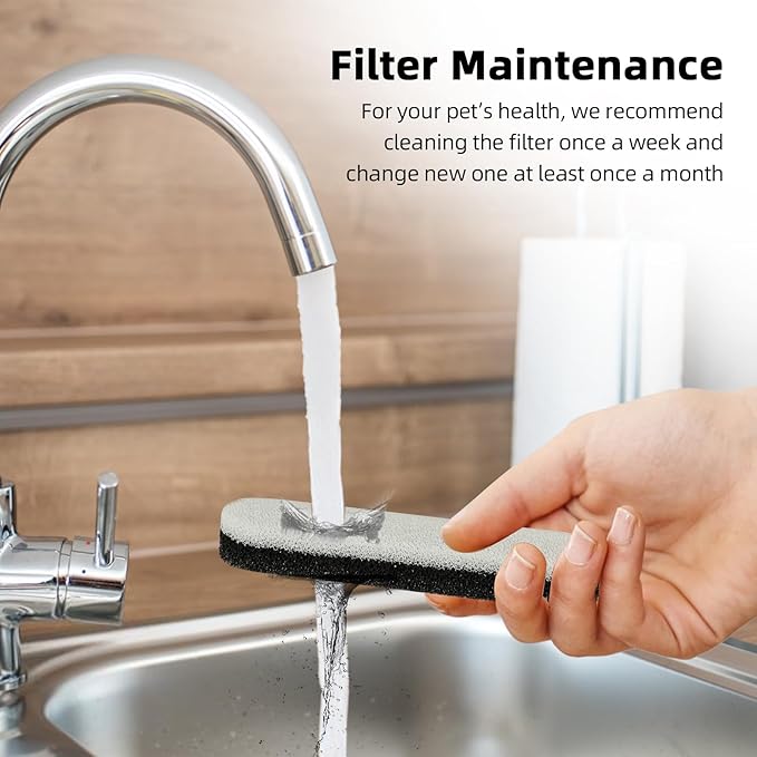 Cat Water Fountain Filters, 6 Packs/Box Replacement Filters for MAILOFY WF220 Automatic Cat Water Fountain 75oz/2.2L, Activated Carbon 3-layer Filtration to Purify Water and Remove Odors - PAWPICO