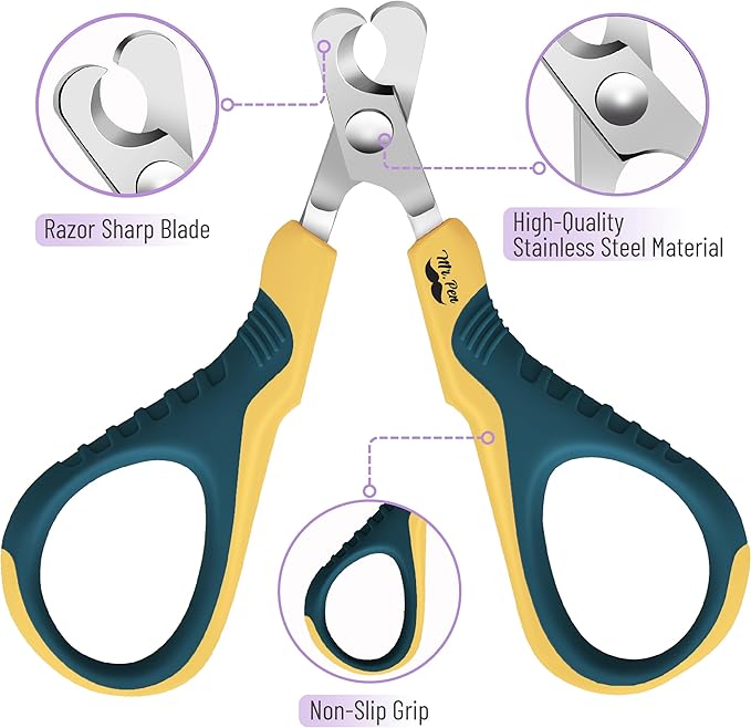Mr. Pen- Cat Nail Clipper, Yellow & Gray Cat Nail Trimmer, Cat Nail Clippers, Cat Claw Clippers, Cat Clippers for Nails, Pet Nail Clippers, Kitten Nail Clipper, Small Dog Nail Clipper Cat Claw Trimmer - PAWPICO