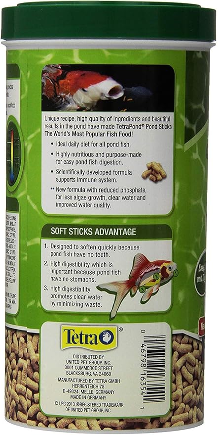 Tetra Pond Sticks, Koi Fish & Goldfish Food, Soft Sticks, Easy to Digest Floating Pond Fish Food, 3.53 ounces Tetra