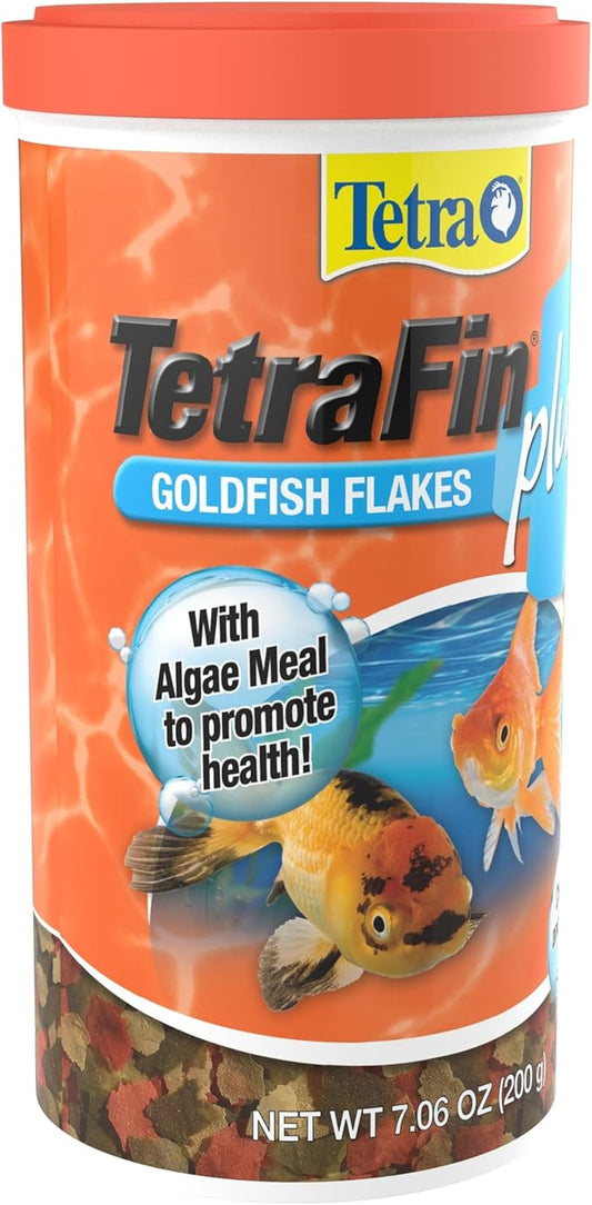 TetraFin Plus Goldfish Flakes 7.06 Ounces, Balanced Diet, With Algae To Promote Health Tetra