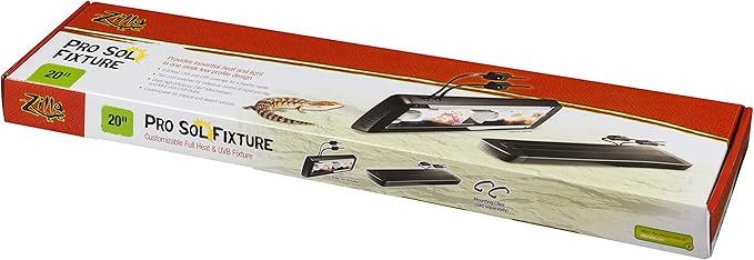 Zilla Pro Sol Customizable Light & UVB Fixture for Reptile Terrariums, 20 Inches Zilla