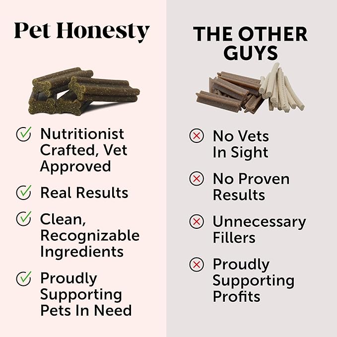 Pet Honesty Allergy Support Fresh Sticks - Dental Sticks for Dogs - Dental Dog Chews - Immune Health + Allergy Support for Dogs - Freshen Dog Breath, Reduce Plaque + Tartar - 30 Sticks PetHonesty