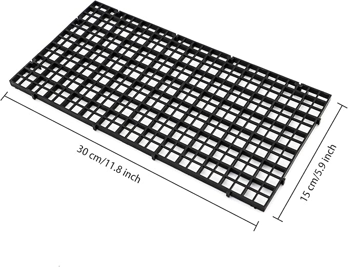 ALEGI Aquarium Fish Tank Divider Plastic Egg Crate Aquarium Filter Bottom Tray Plastic Grid (S 6pcs Black) ALEGIAquarium