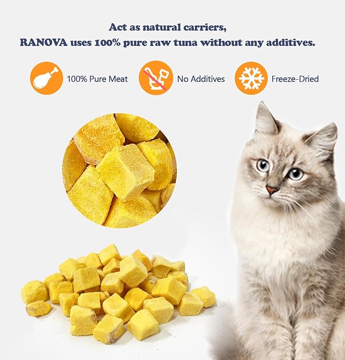Freeze-Dried Egg Yolk Training Raw Single Ingredient Cat Treats, Solve Pet's Picky Eating Problem(Egg Yolk) - PAWPICO