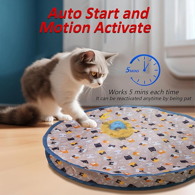 Rechargeable Electric Cat Toys, Hide and Seek Kitten Toy, Chirping & Motion Activated Interactive Cat Toy, Hiding Cover Exercise Toy for Indoor Cats/Kitty/Kittens - PAWPICO