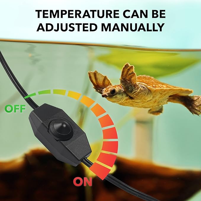 BN-LINK Reptile Heating Pad 6"X8" with Adjust Knob, Adjustable Temperature Under Tank Heater for Reptiles, Indoor Terraium Heating Mat for Turtles, Lizard, Snakes, Frogs, and Other Reptiles BN-LINK