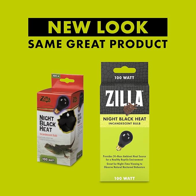 Zilla Incandescent Bulb, Night Black, Ideal for Nocturnal Reptile Species Zilla
