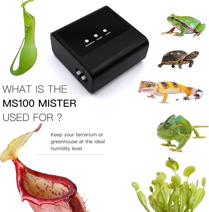 MrReptile Reptile Mister Humidifier, Automatic Mister for Reptiles、Indoor Plants, Upgrade MS100 Mister, Reptile Misting System MrReptileUSA