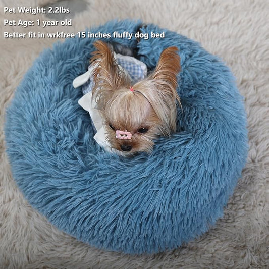 Marshmallow Cat Bed for Small New Born Kitten, Indoor Cats Plush Puppy Bed 15 Inches - PAWPICO